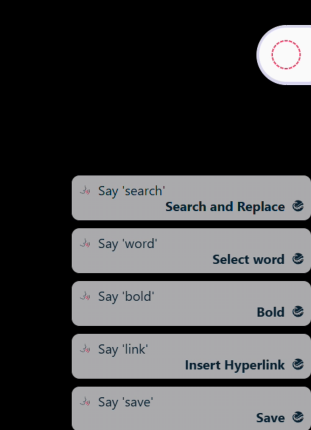 The Cephable command feed overlay showing recently triggered controls